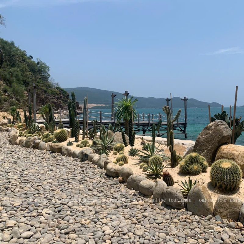 Khác biệt với những bãi biển cát trắng thông thường, Hòn Sỏi mang một vẻ đẹp mộc mạc và độc đáo hơn